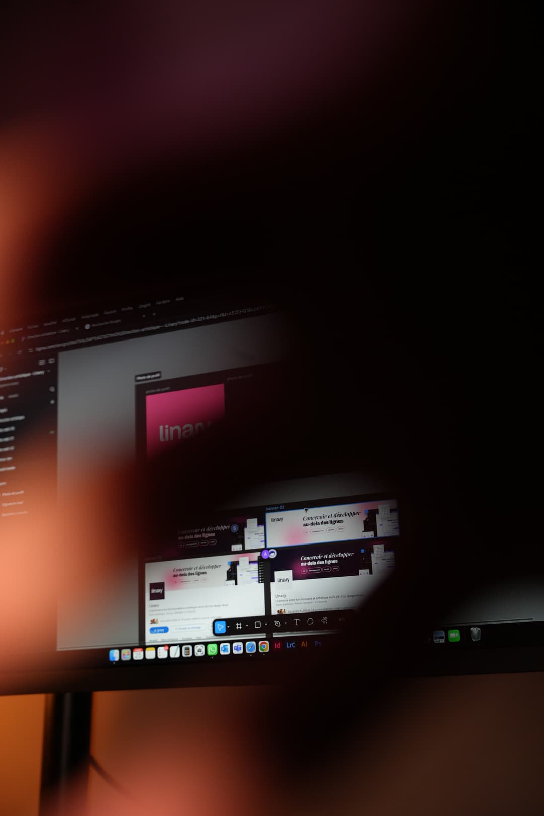 Écran avec interface en développement